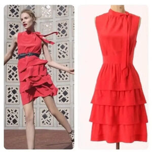 Anthropologie Red Mini Dress
